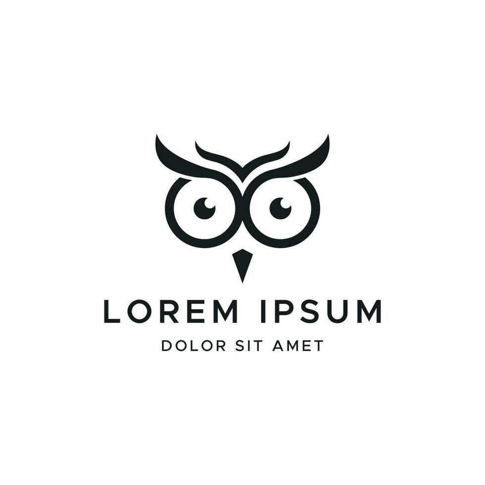 Black owl logo template design with creative idea. vector