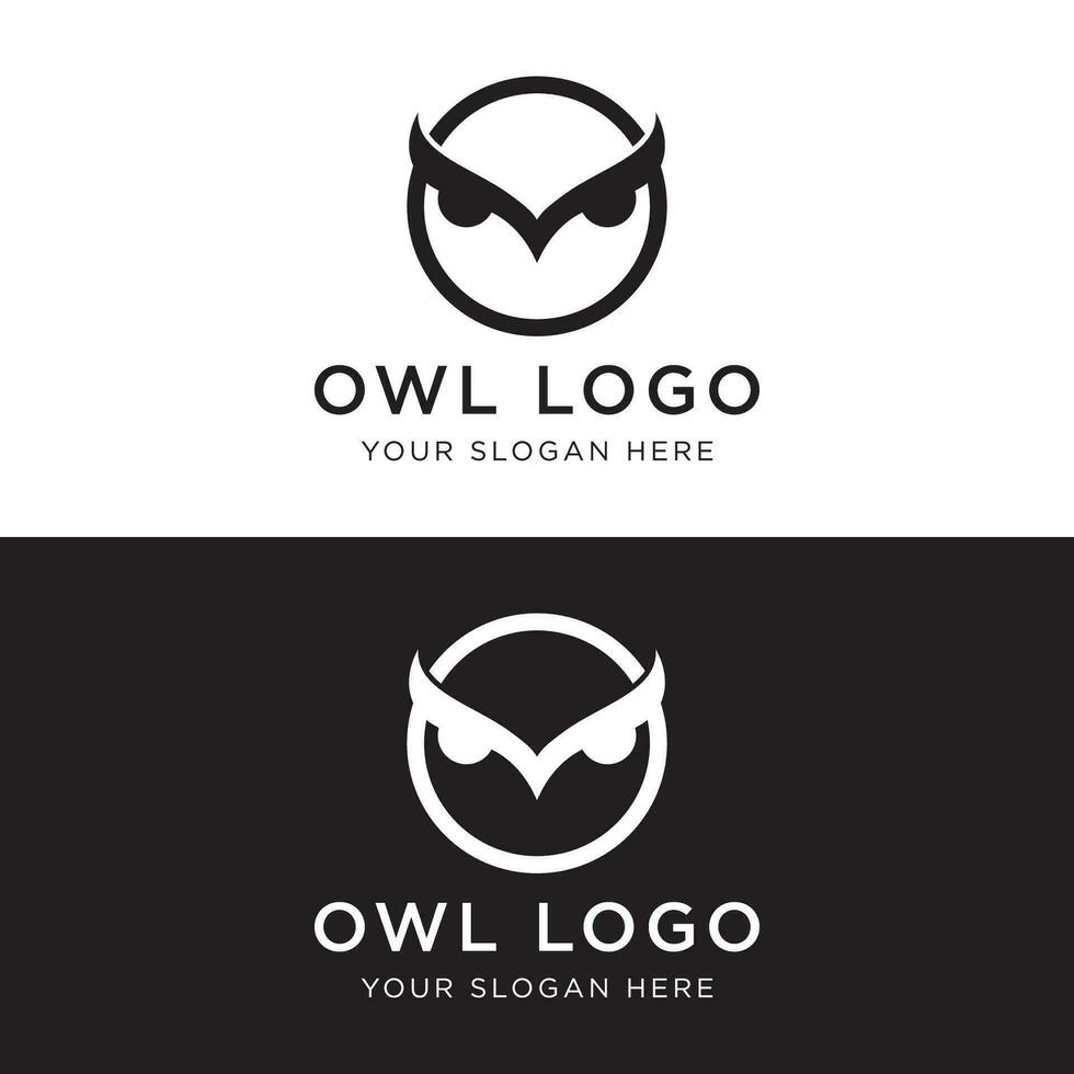 negro búho logo modelo diseño con creativo idea. vector