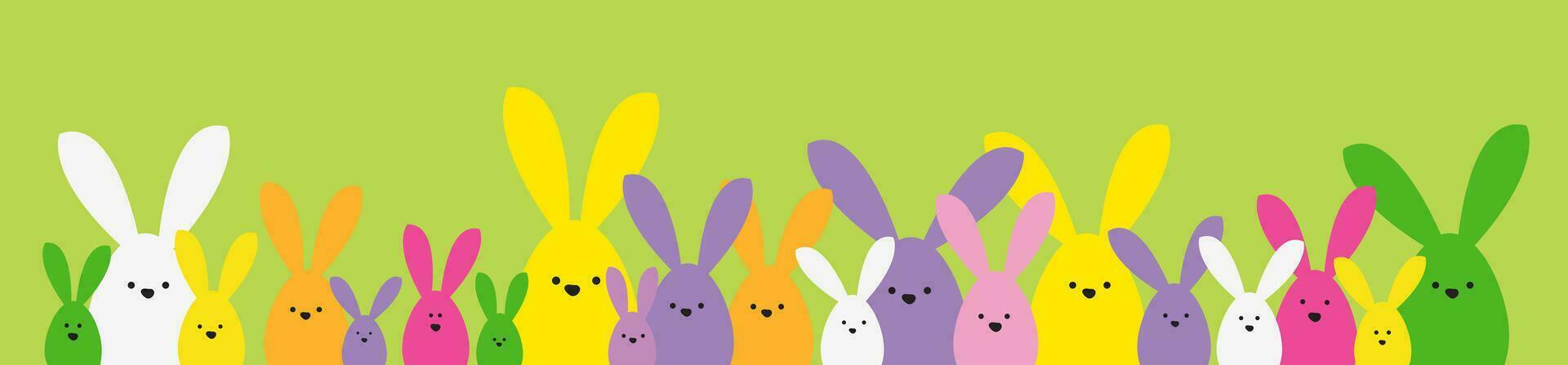 Spring celebration Easter banner. Easter bunny family. Design element. vector