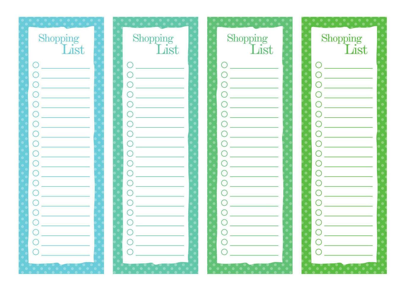 Grocery Shopping list template, printable format A4 vector