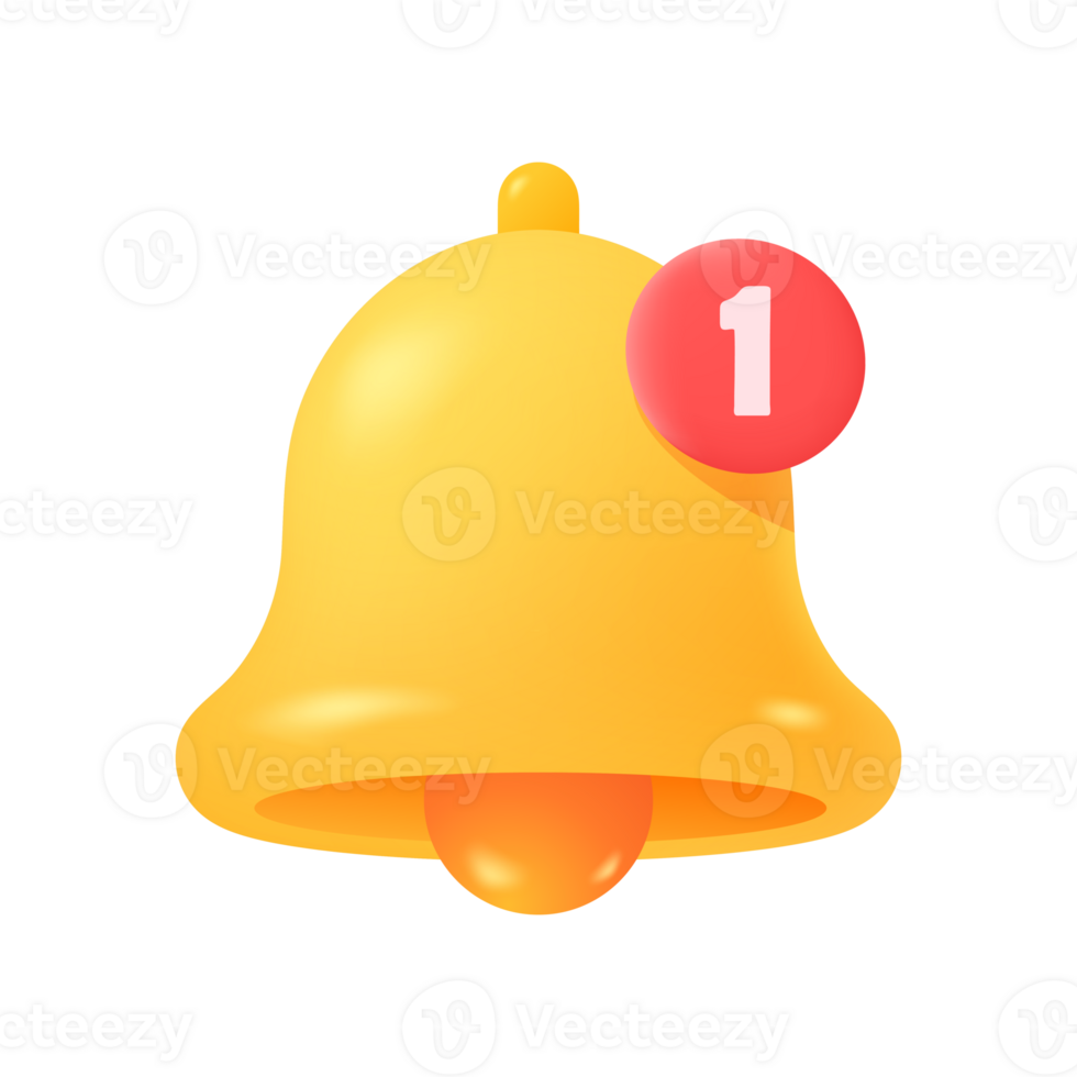 Notification bell icon. The golden alert bell is shaking to alert the upcoming schedule. png