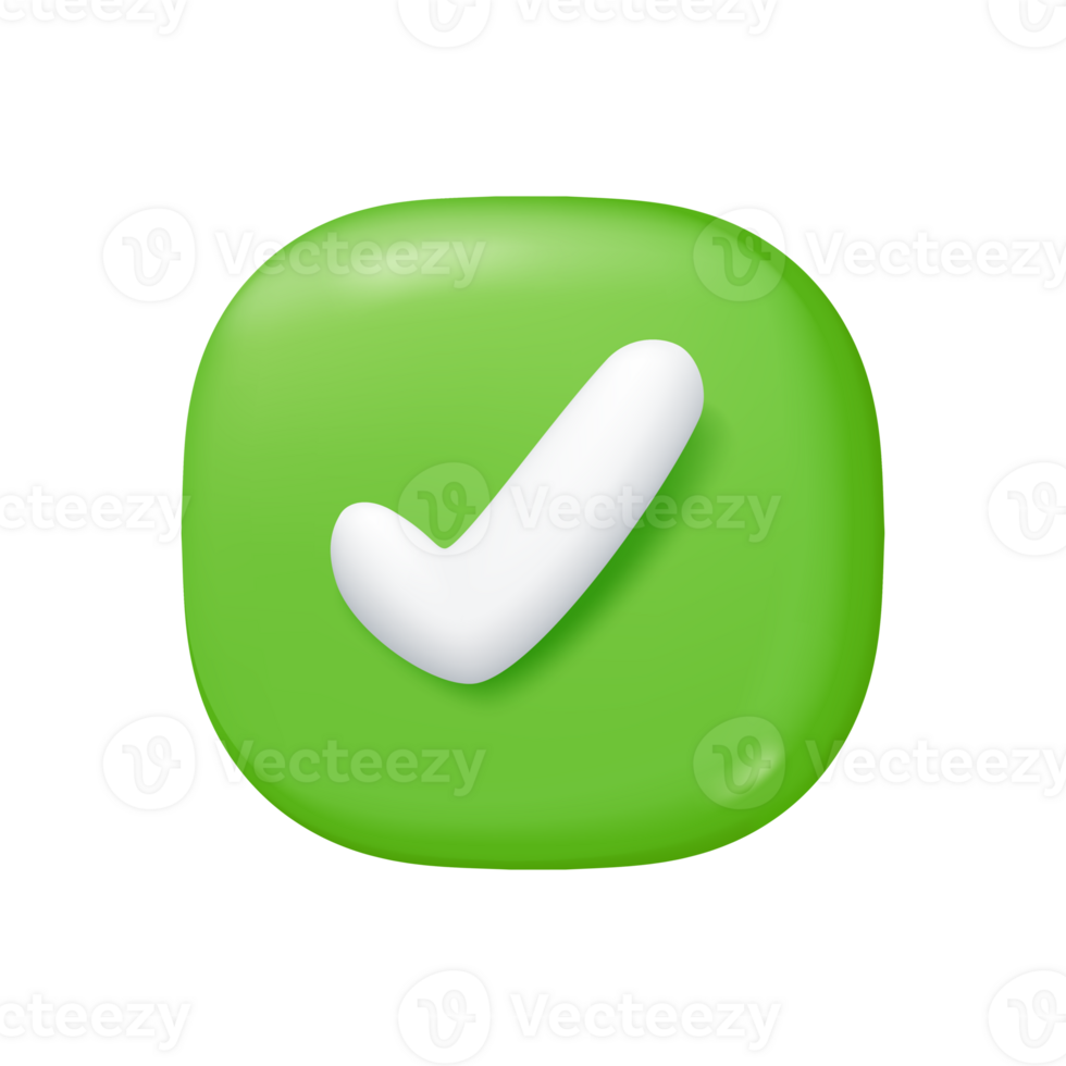 wrong check mark Choosing to decide on something Accept and reject buttons. 3d illustration. png