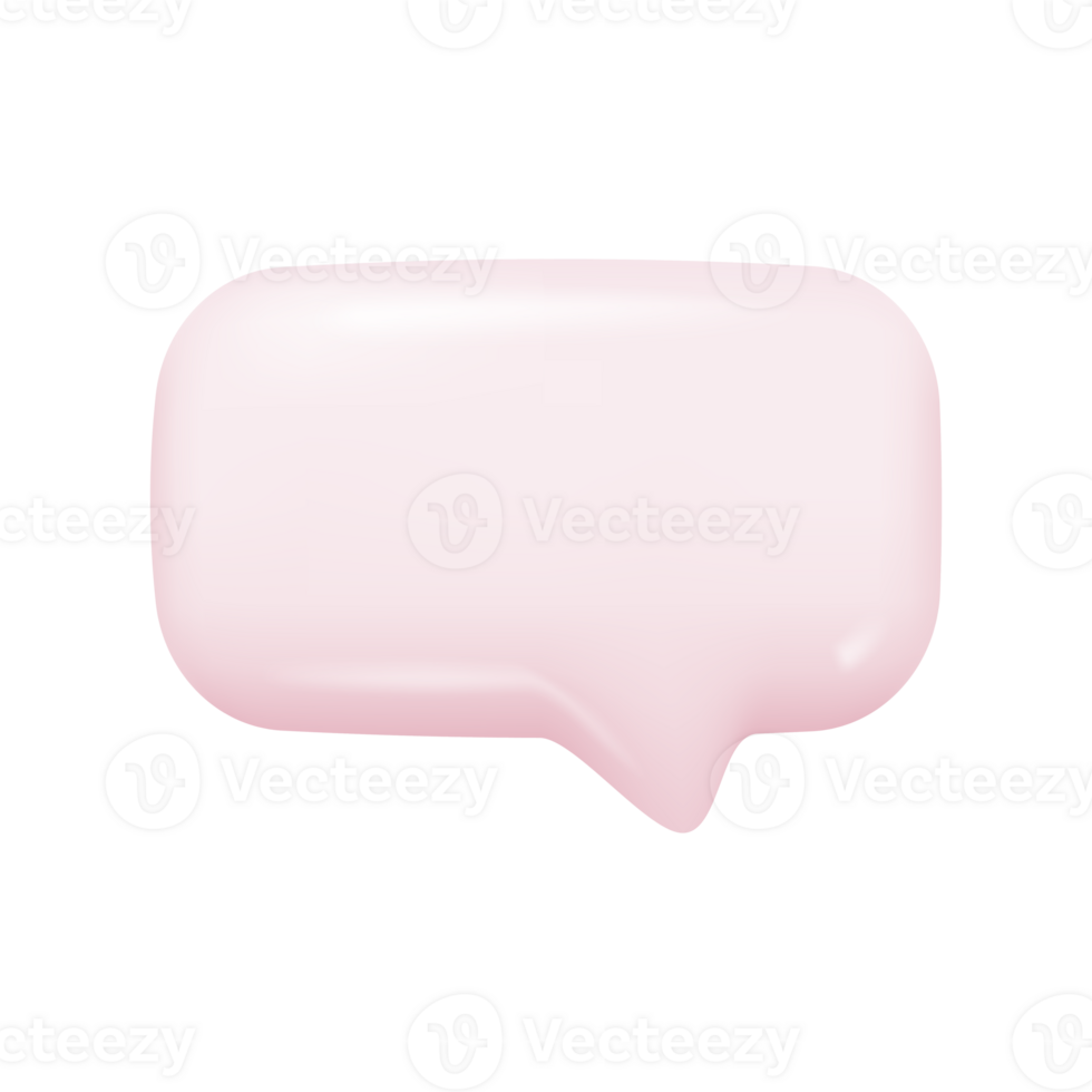 3D shiny speech bubbles. Empty square speech bubbles for conversation messages. 3D Illustration. png