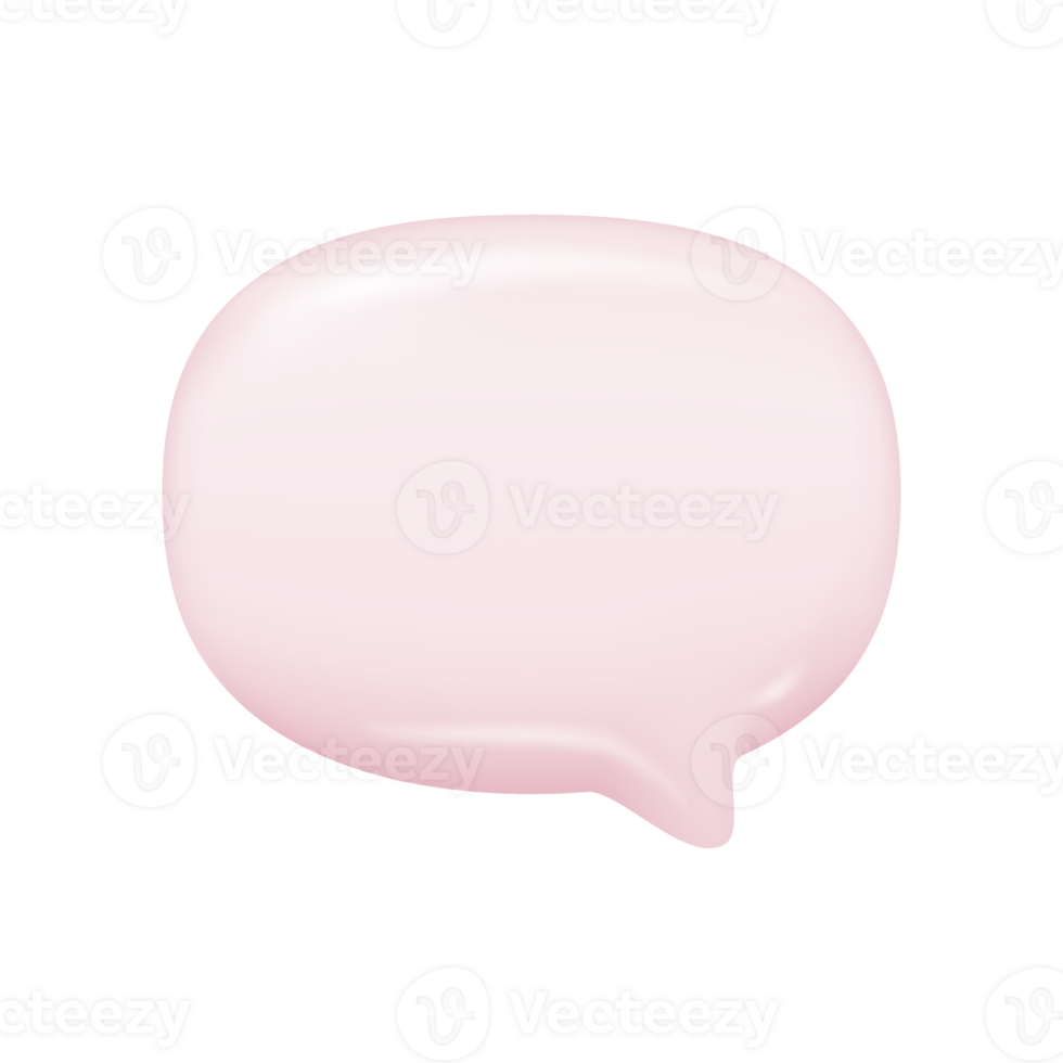 3D shiny speech bubbles. Empty square speech bubbles for conversation messages. 3D Illustration. png