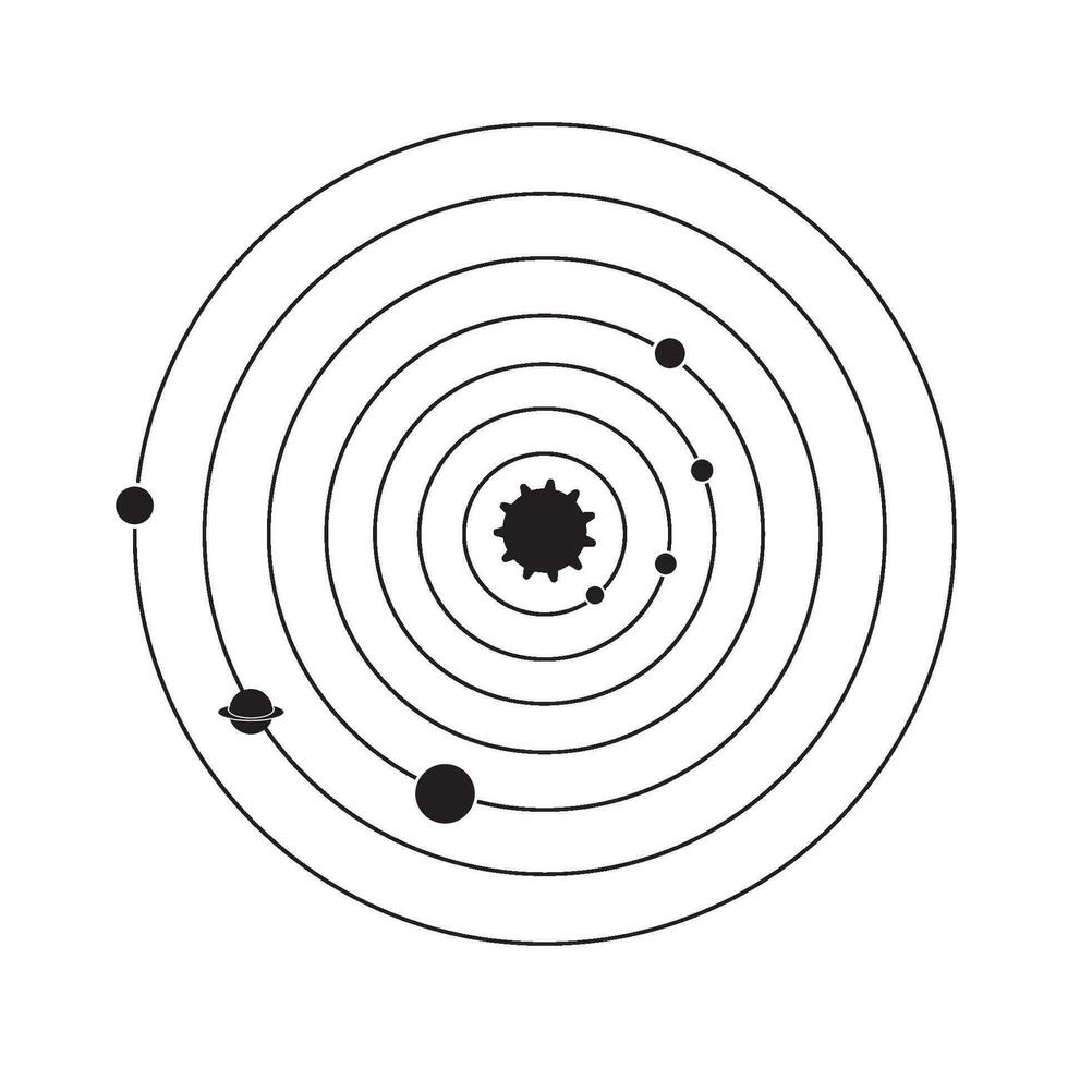solar system icon logo vector design template