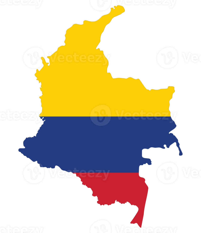 Colombia map. Map of Colombia with Colombia flag png