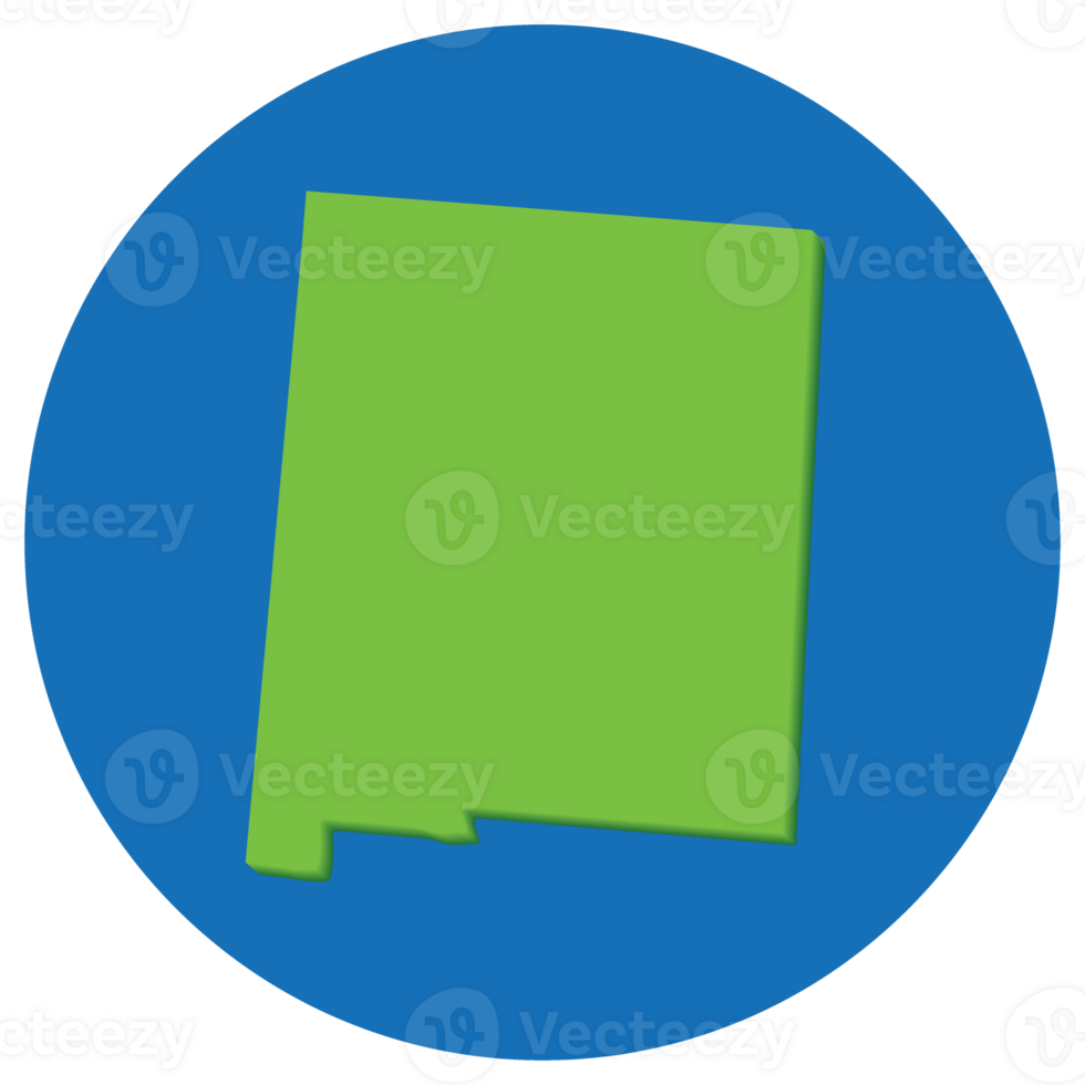 nuevo mexico estado mapa en globo forma verde con azul redondo circulo color. mapa de el nos estado de nuevo México. png