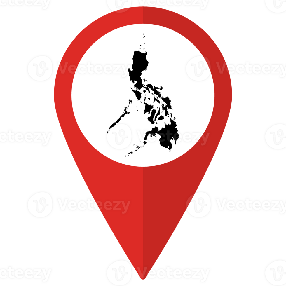 Philippines map on map pin icon red color isolated 36876300 PNG