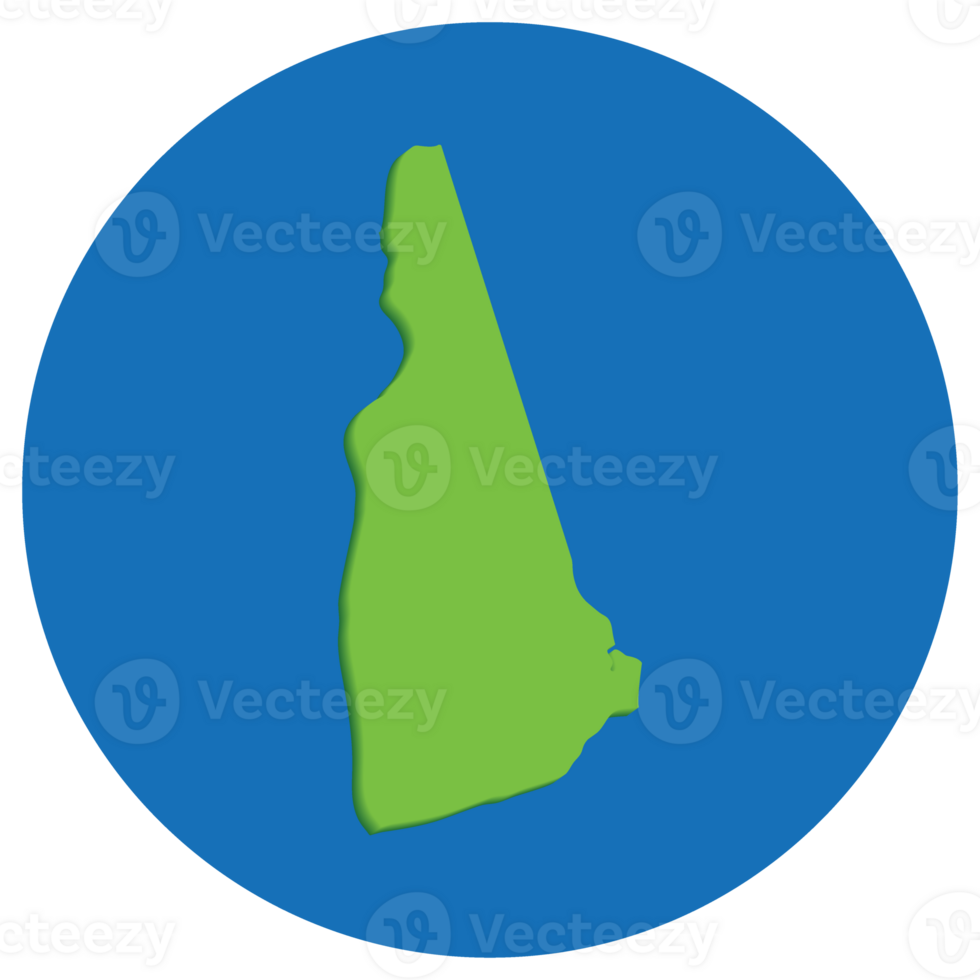 ny hampshire stat Karta i klot form grön med blå runda cirkel Färg. Karta av de oss stat av ny hampshire. png