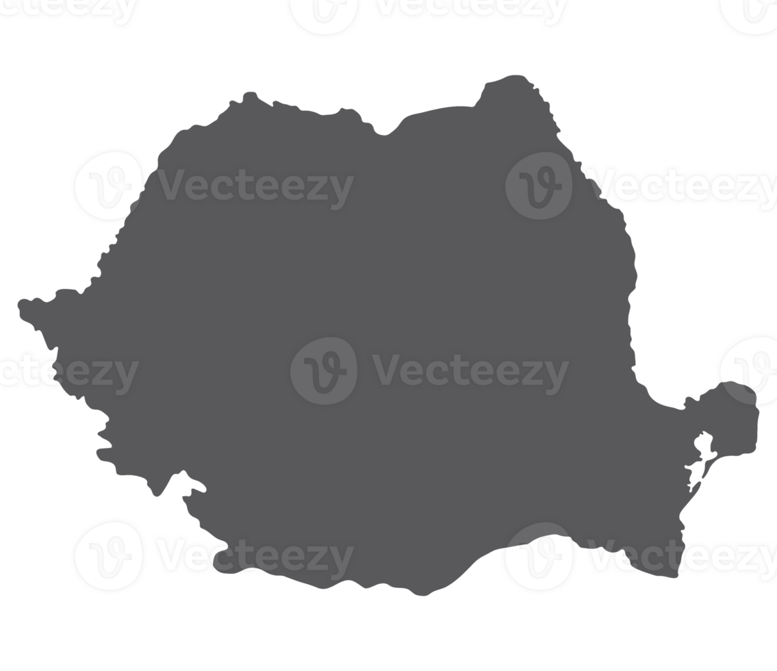 Romania map. Map of Romania in grey color png