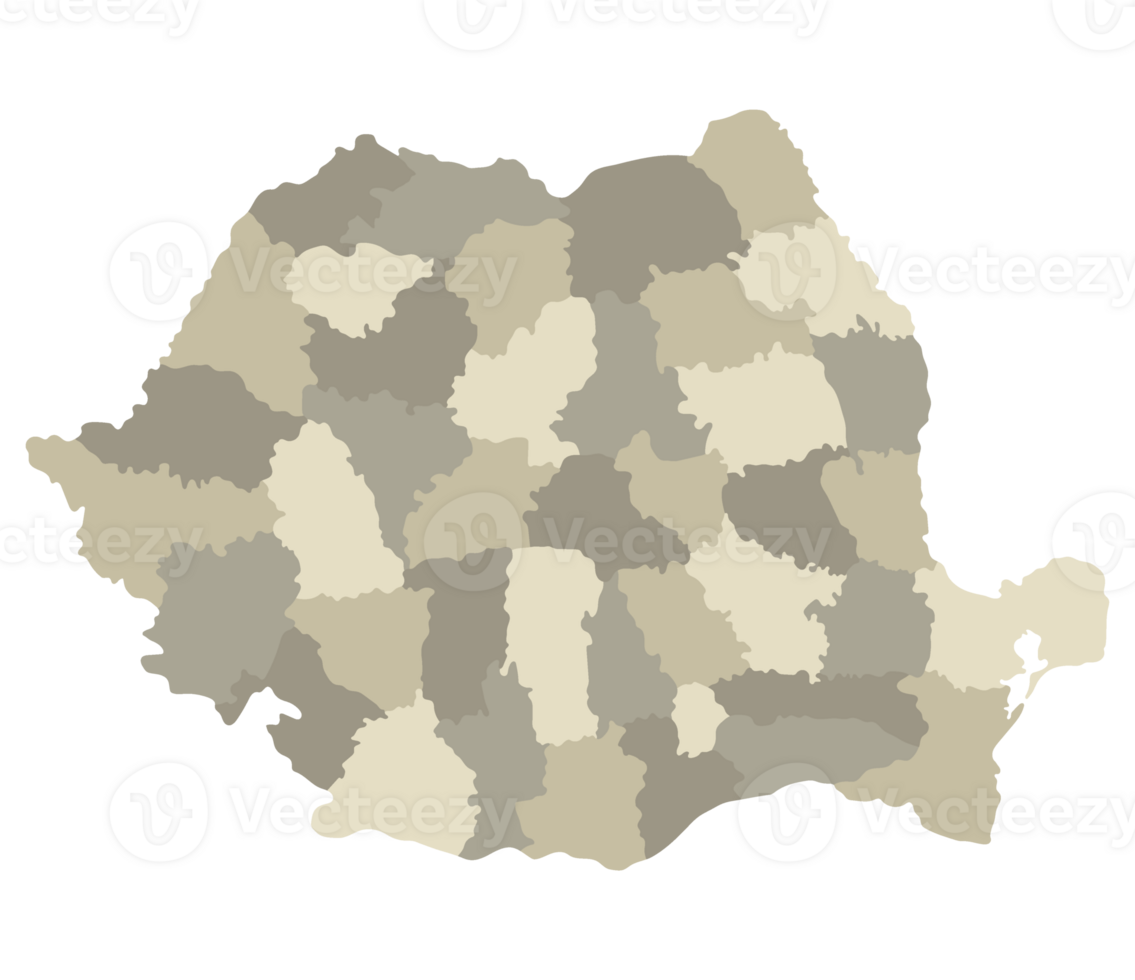 rumänien Karta. Karta av rumänien i administrativ provinser i Flerfärgad png