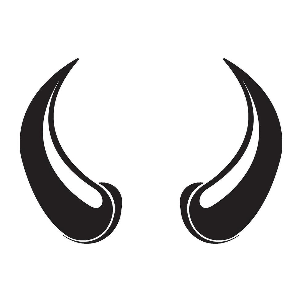 cuernos icono logo vector diseño modelo