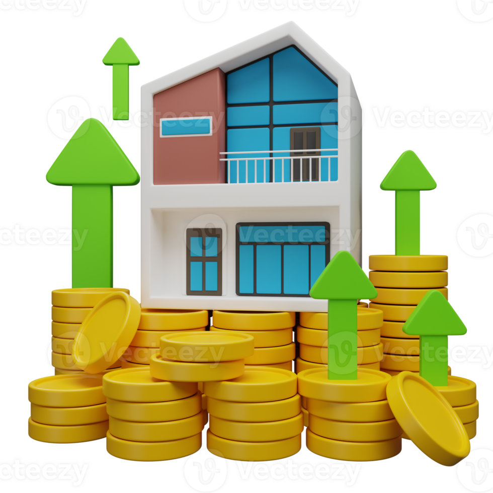 Invest property 3d render. png