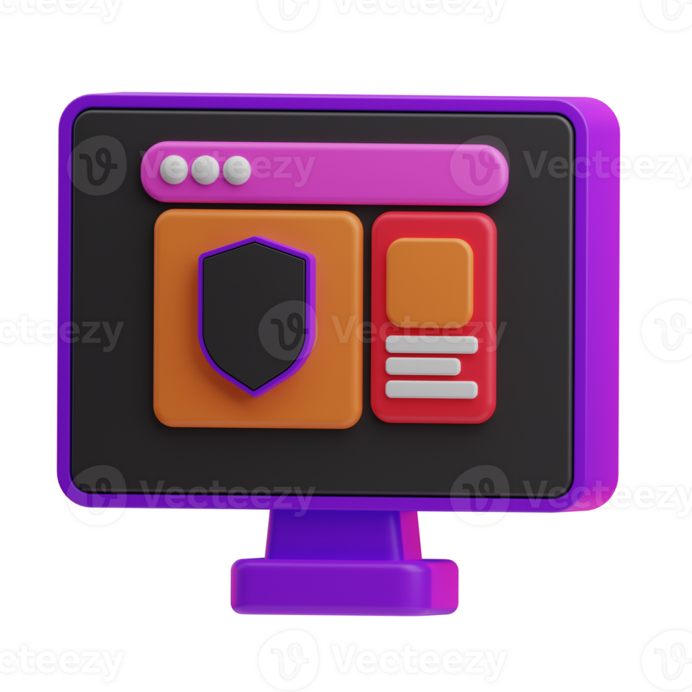 coding Security System illustration 3d png