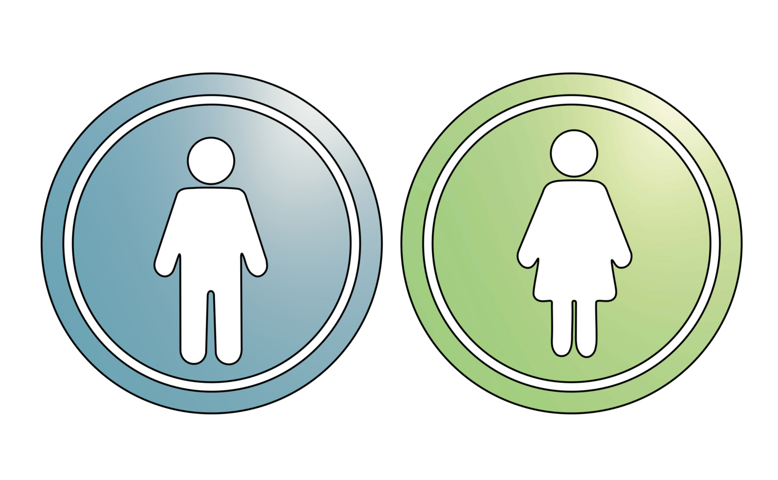 Man and woman blue and green icon symbol with texture png