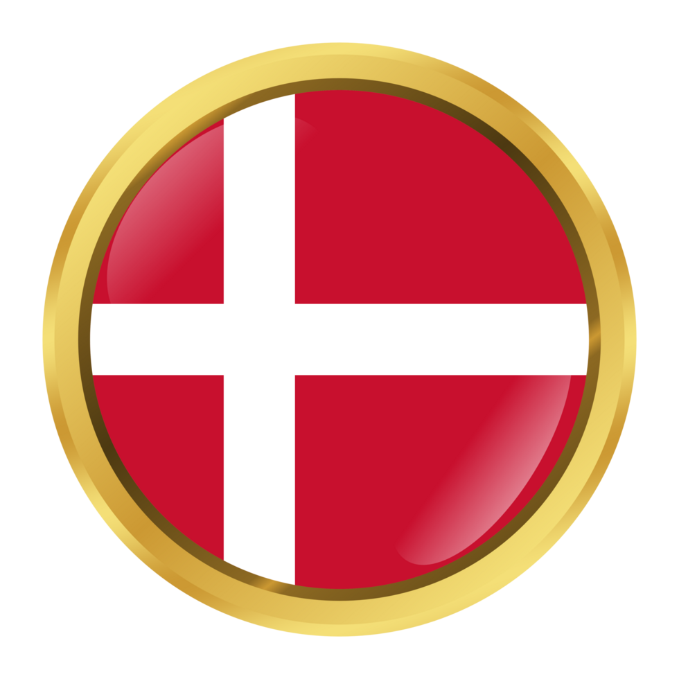 Badge Gold Flag of Denmark png