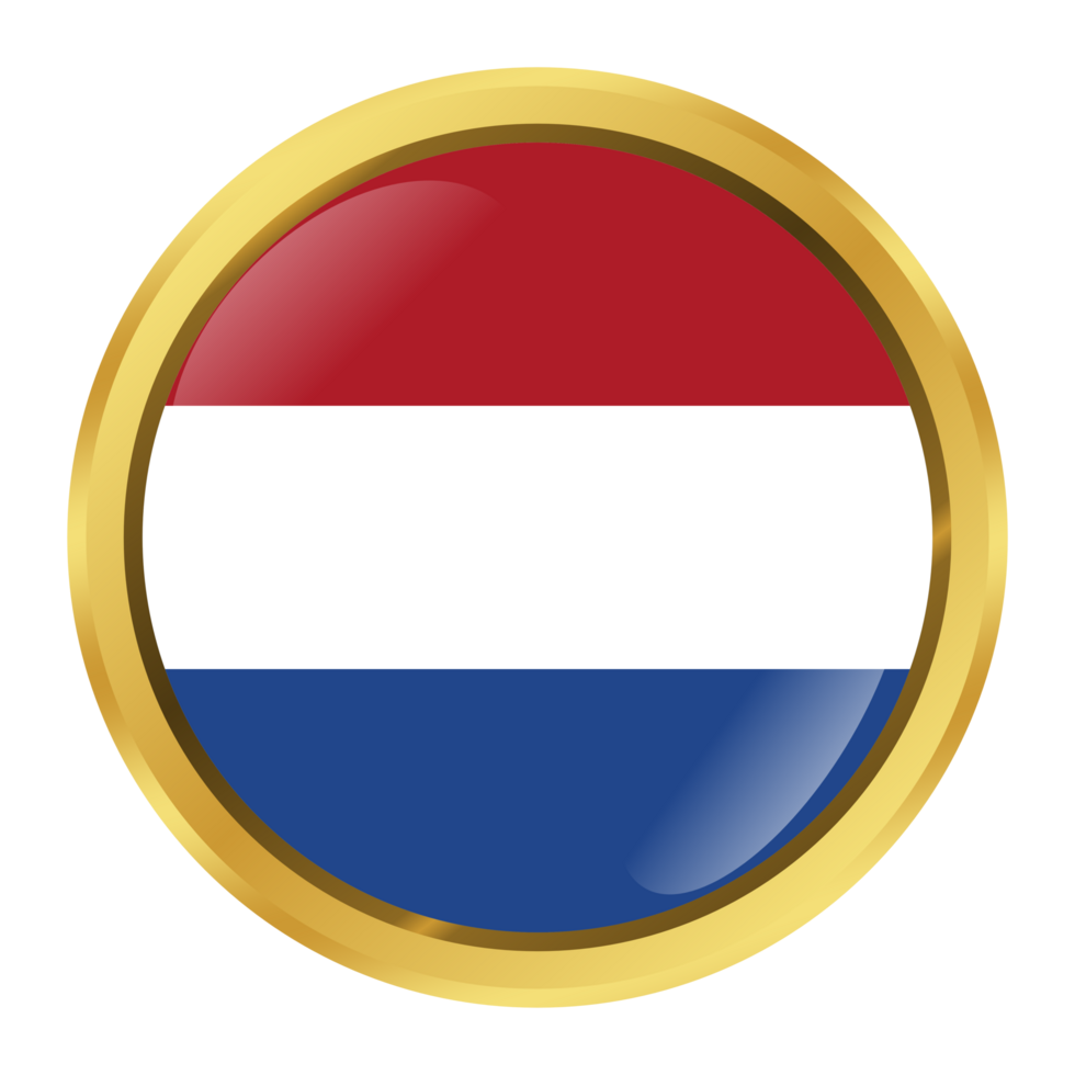 Badge Gold Flag of Netherlands png