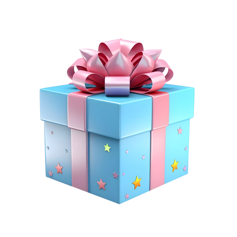 AI generated Minimal Gift Box on transparent background png