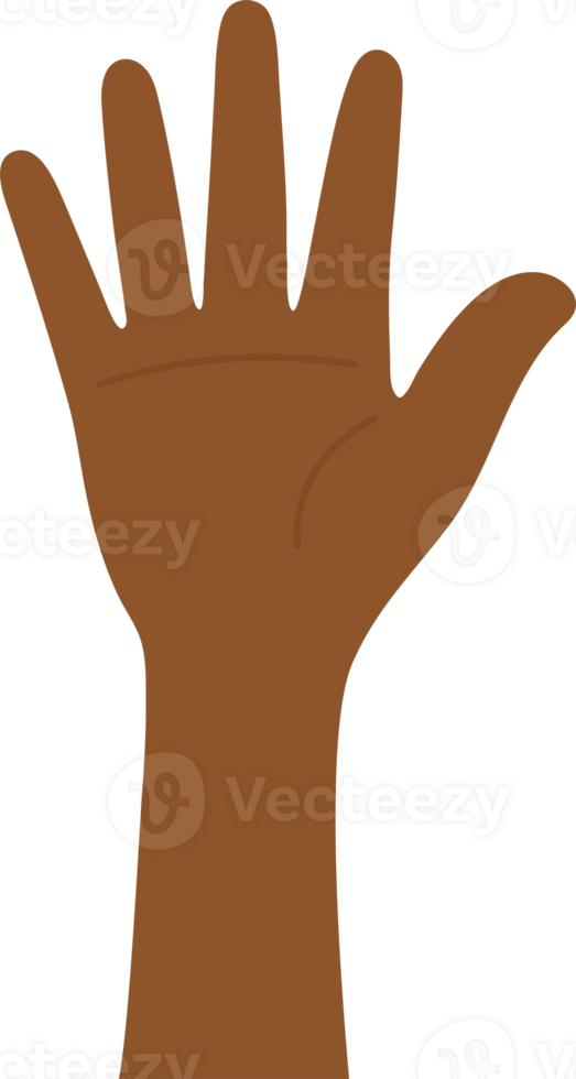 Flat design illustration of hand raised up. 36877105 PNG