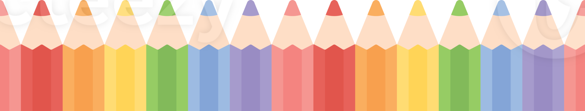 Cute pastel colored pencils border. Flat design illustration. Back to school concept. png