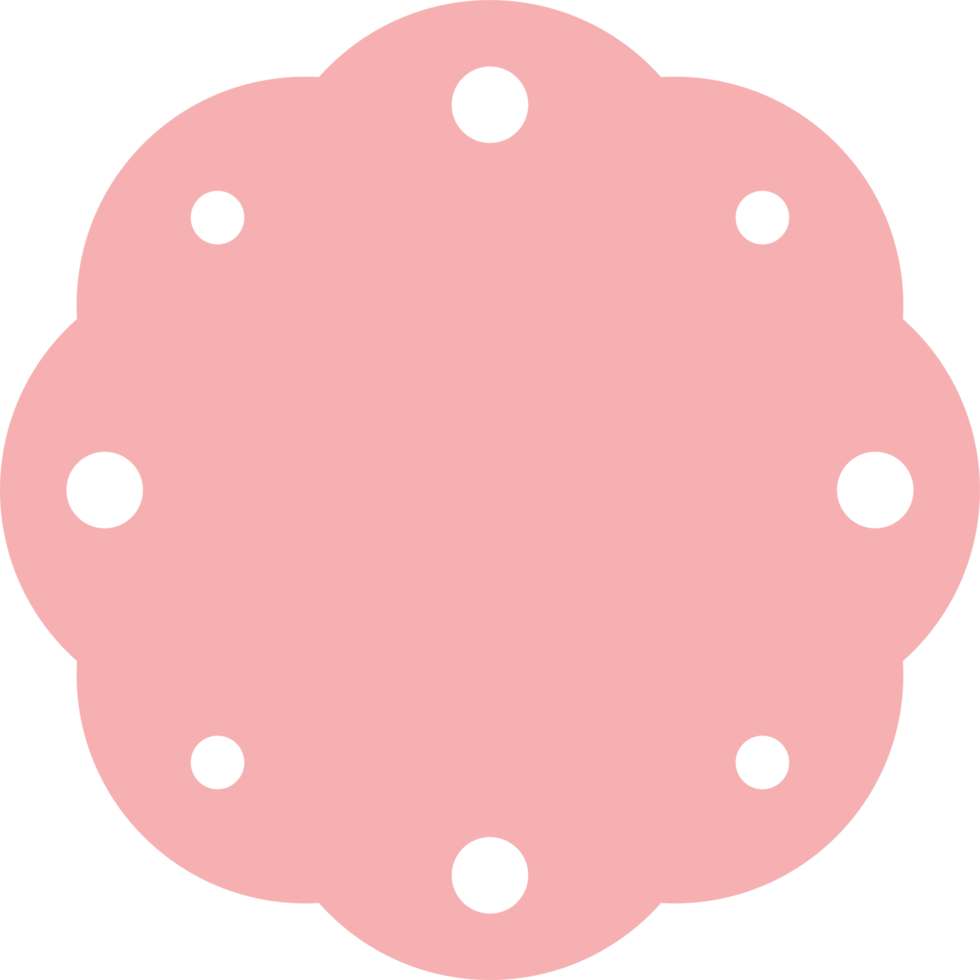 Cute pink scalloped round label png