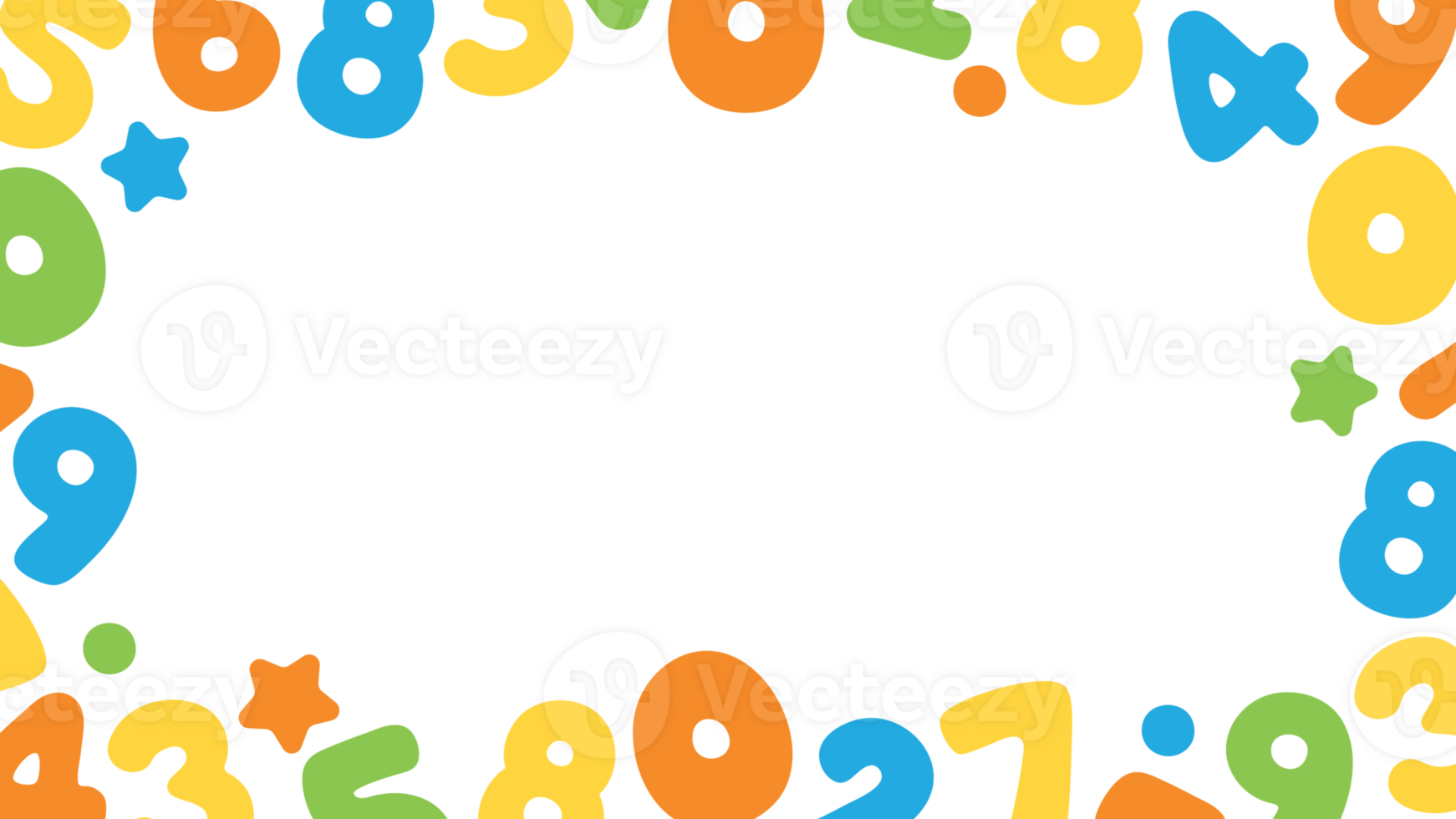 Colorful and playful numbers border Perfect for nursery, kids playroom and classroom. Back to school concept. png