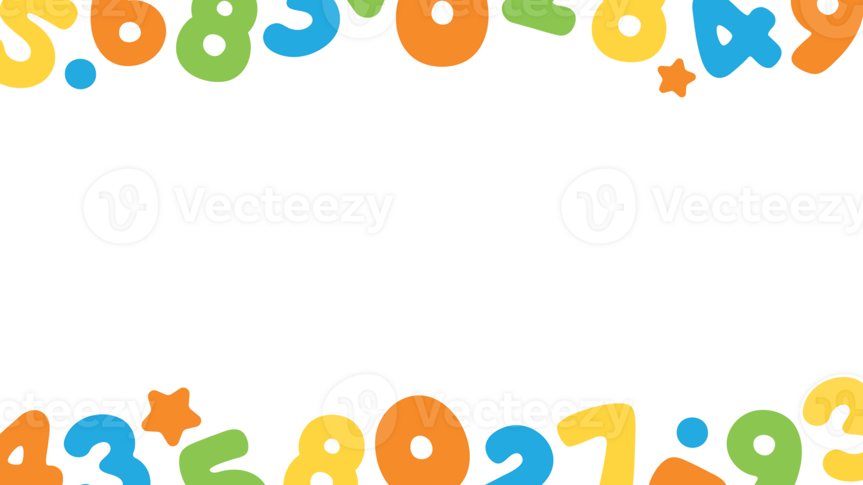 Colorful and playful numbers border Perfect for nursery, kids playroom and classroom. Back to school concept. png