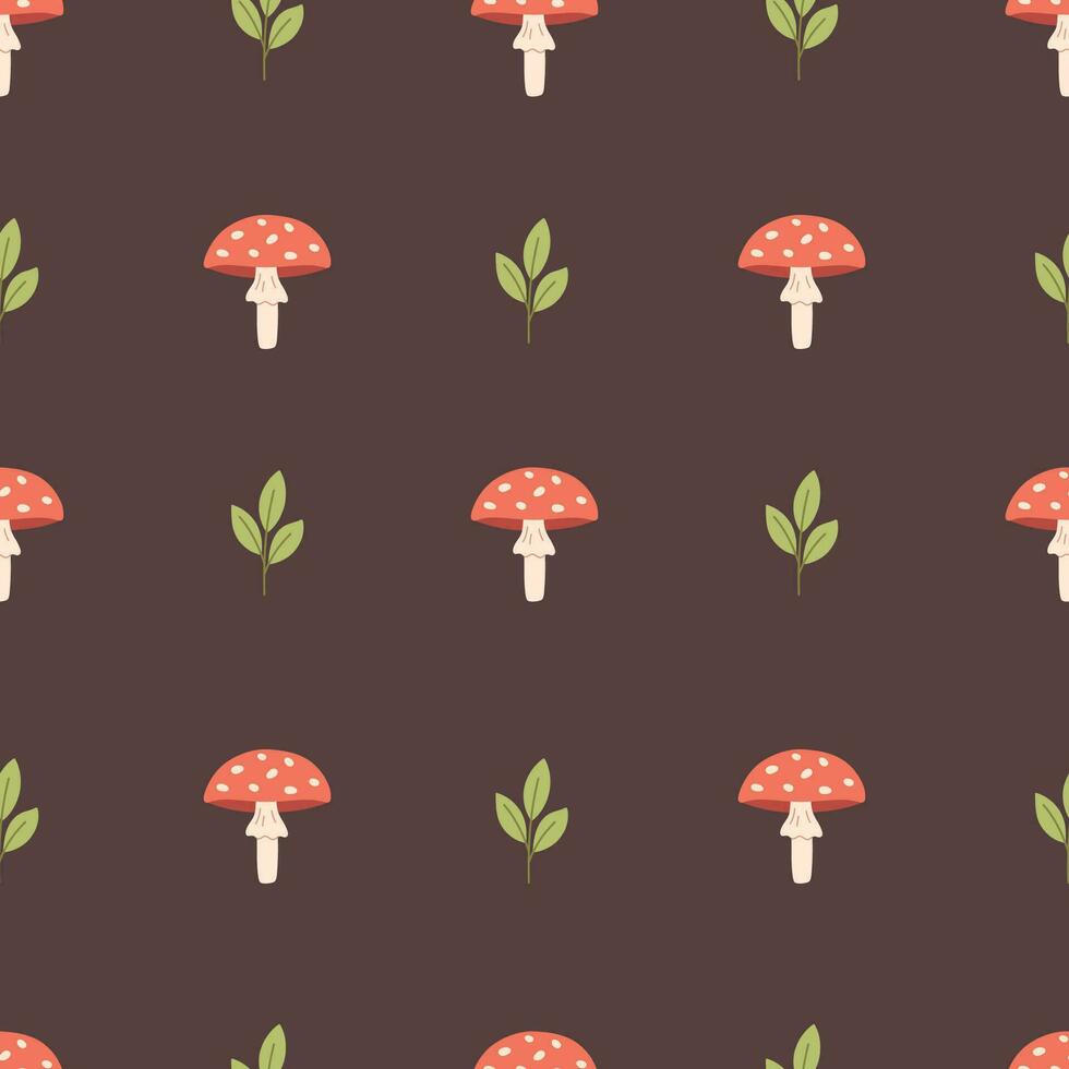 Mushrooms seamless pattern. Toadstool seamless pattern. Design for fabric, textile, wrapping paper. vector