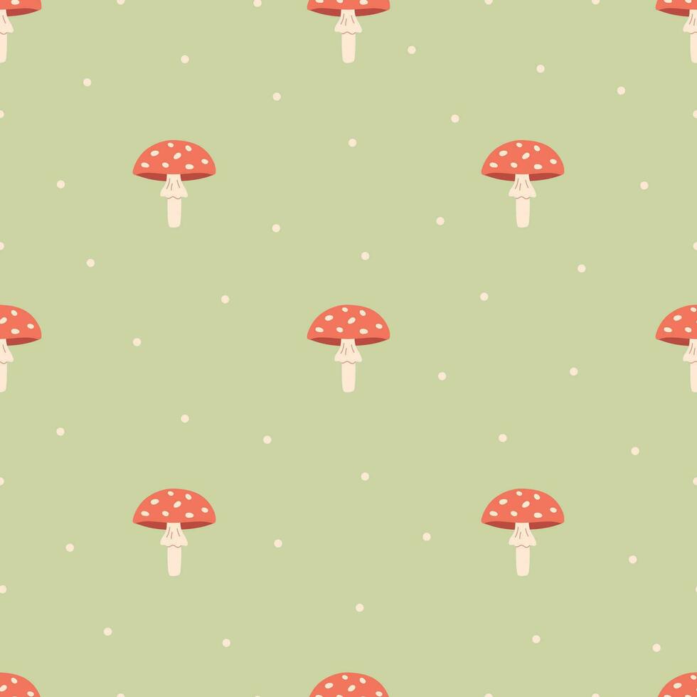 Seamless pattern with toadstool. Design for fabric, textile, wrapping paper vector