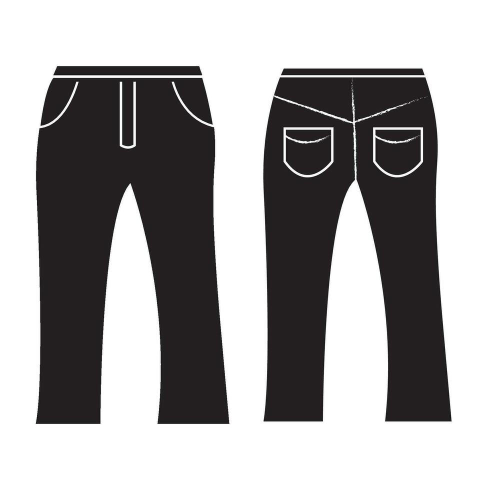 pantalones icono logo vector diseño modelo