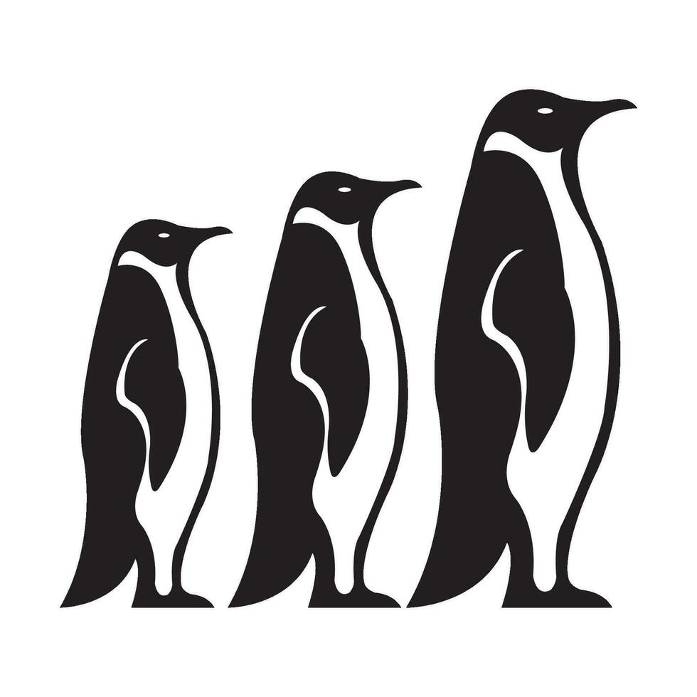 pingüino icono logo vector diseño modelo