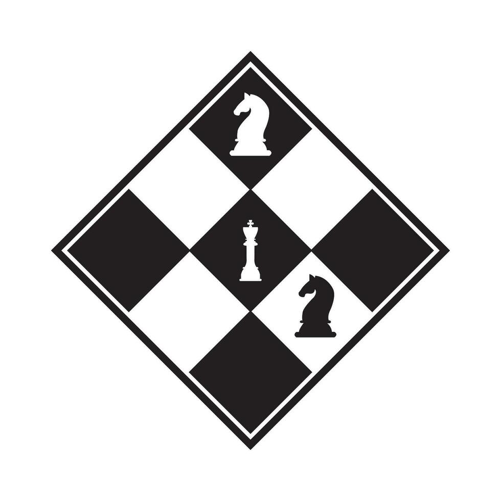 chess icon logo vector design template