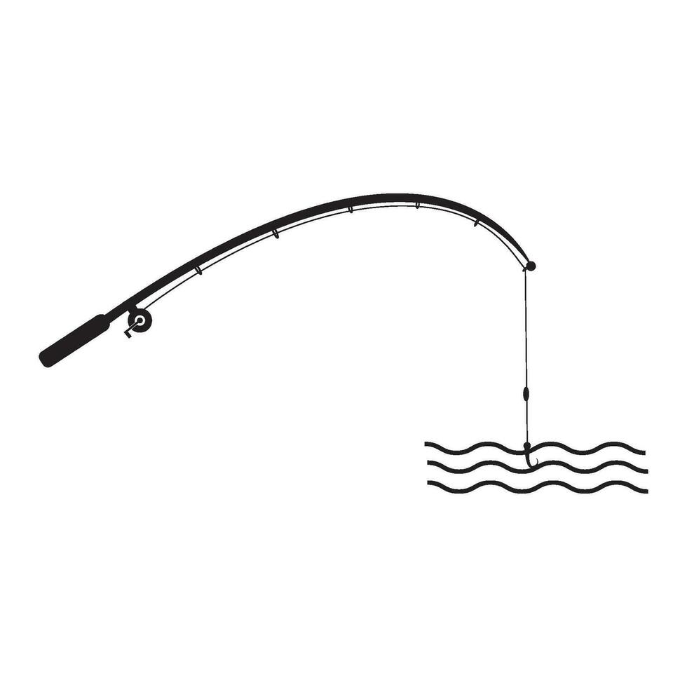 fishing rod icon logo vector design template