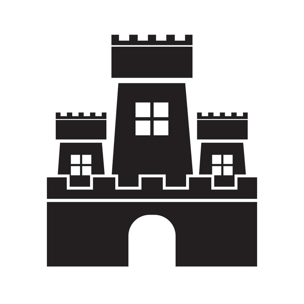 castillo icono logo vector diseño modelo