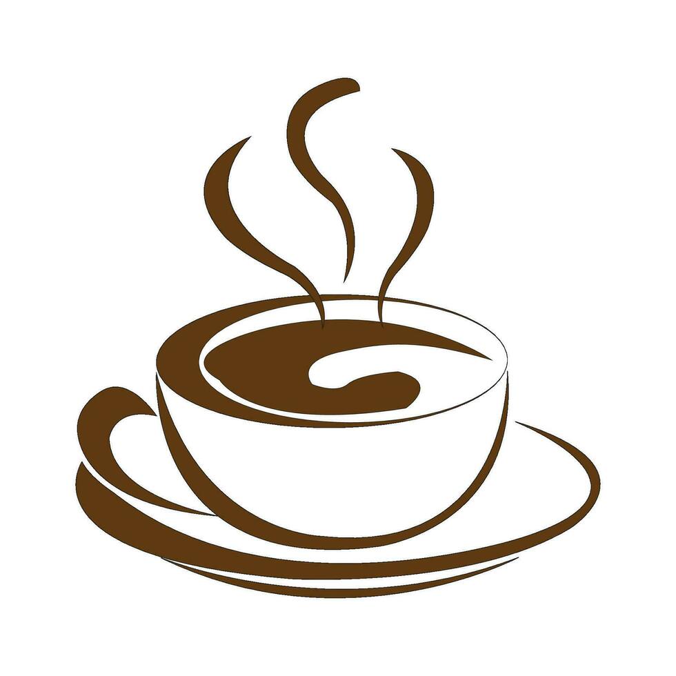 a cup of coffee icon logo vector design template