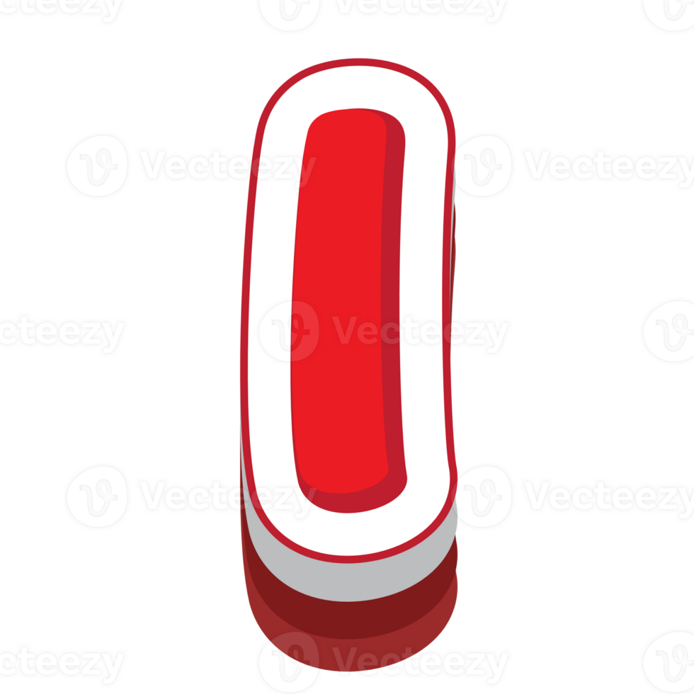 letter i red cartoon text effect png