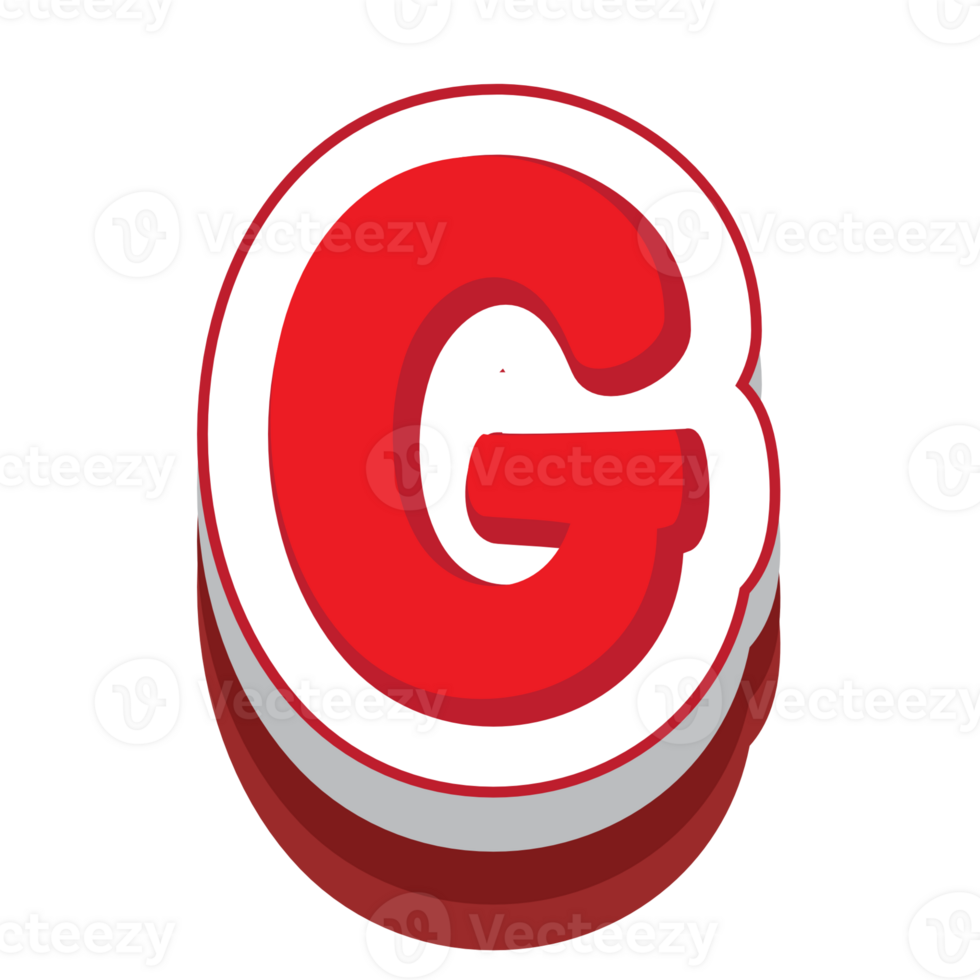 letter g red cartoon text effect png