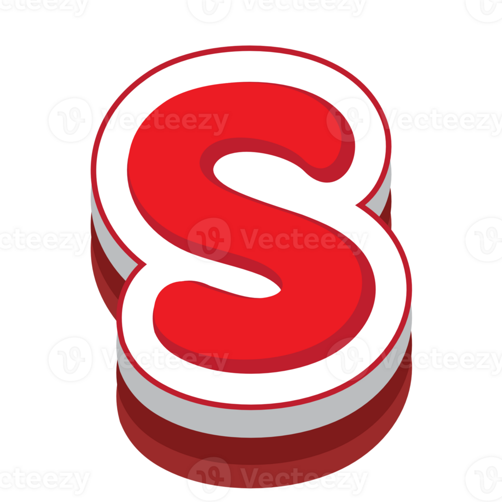 letter s red cartoon text effect png