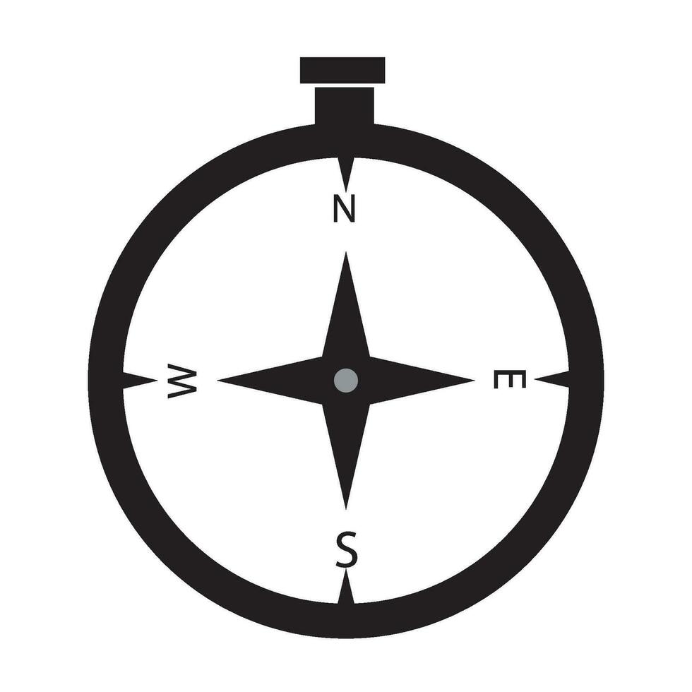 Brújula icono logo vector diseño modelo