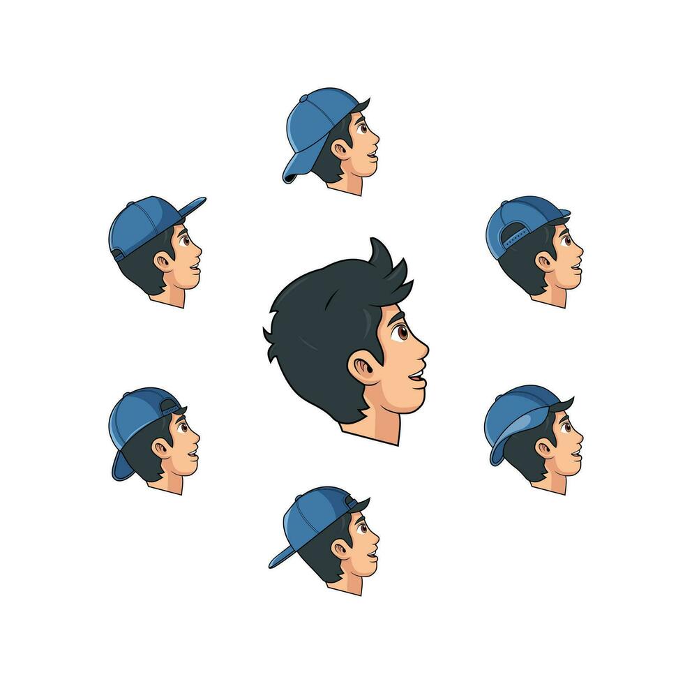 Boy Head cartoon Design Illustration vector