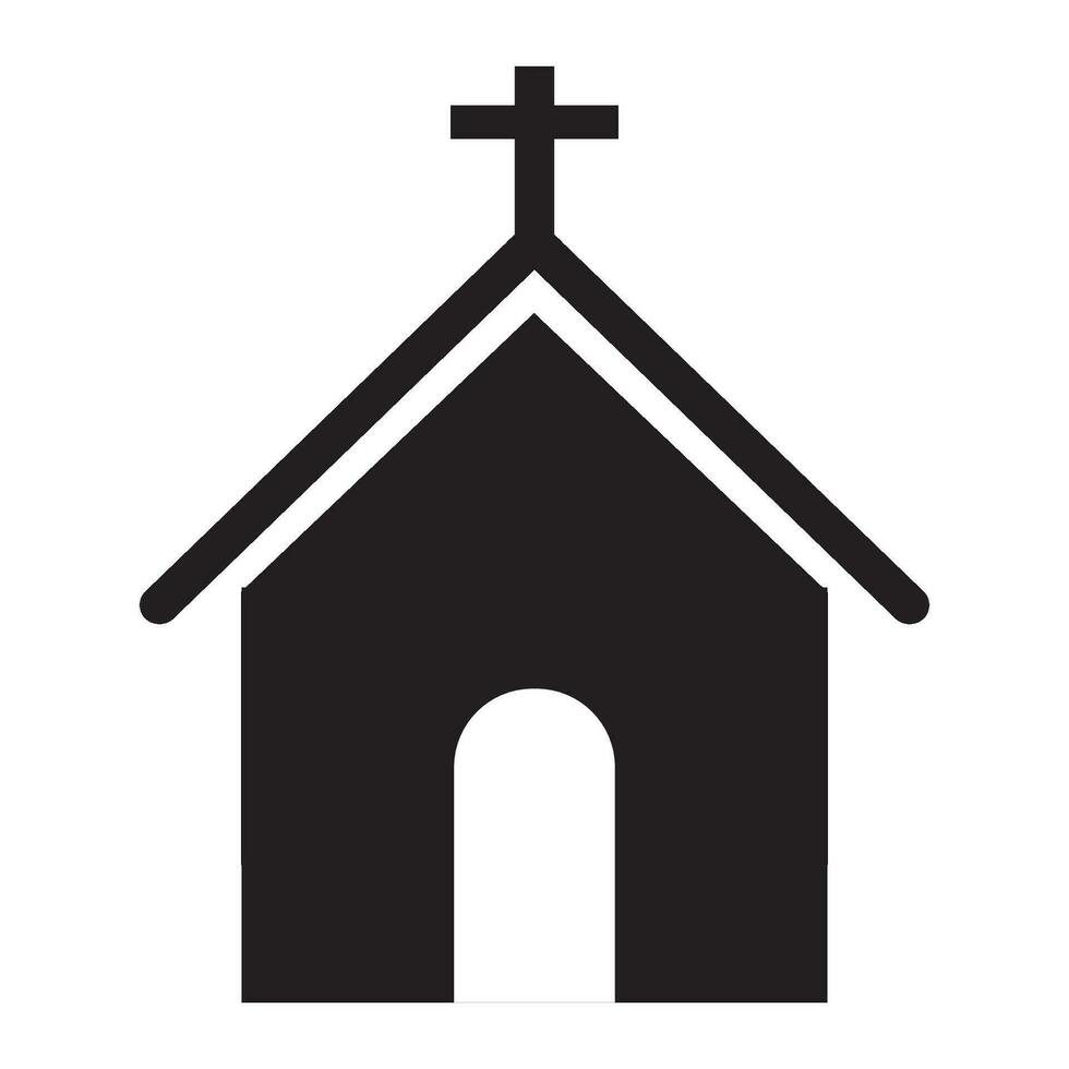 Iglesia icono logo vector diseño modelo