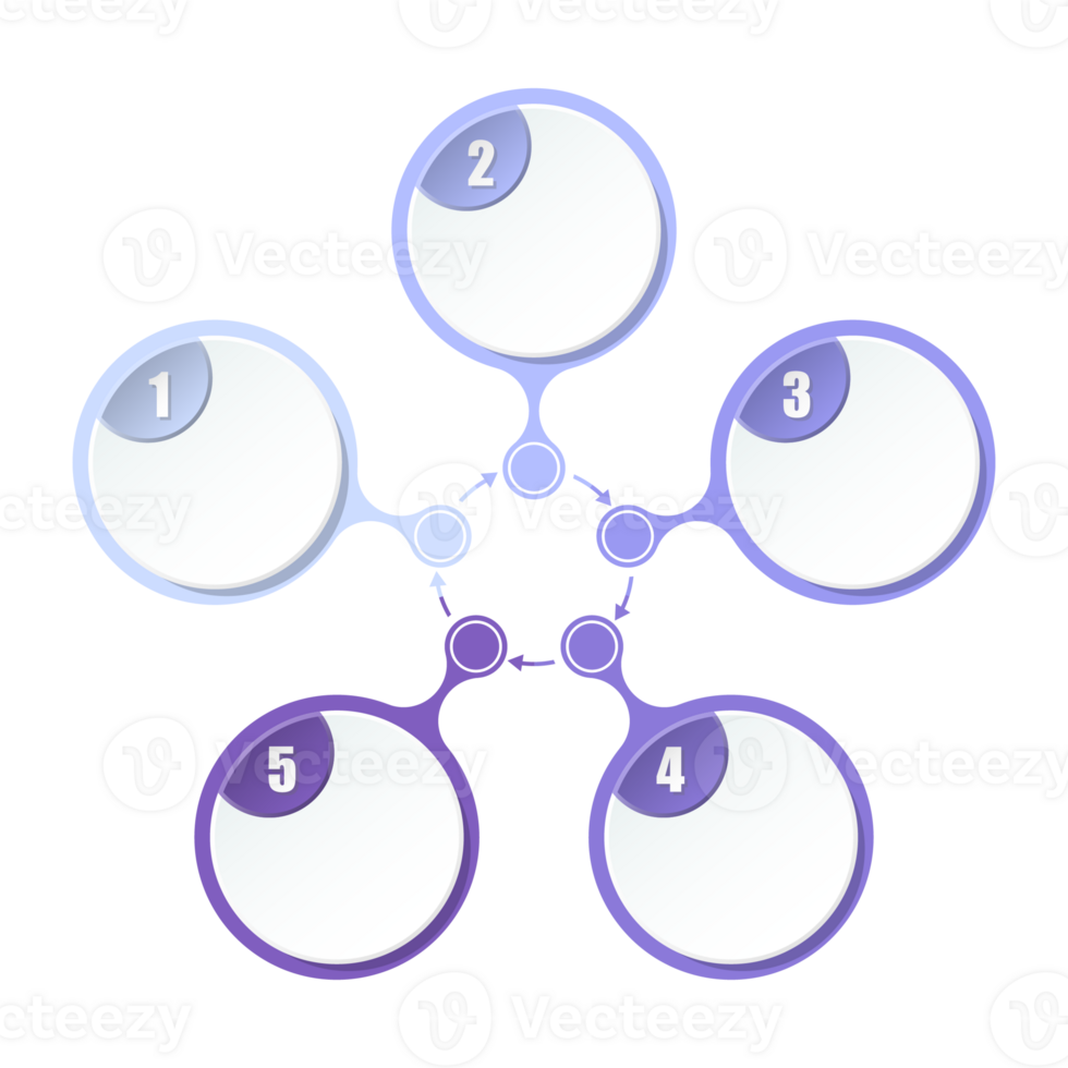 Blue tone circle infographic with 5 steps, process or options. Presentation slide template. vector infographic layout design. png