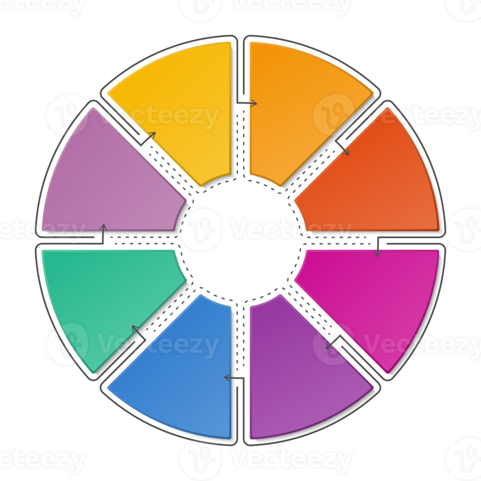 Infographic with 8 steps, process or options. png