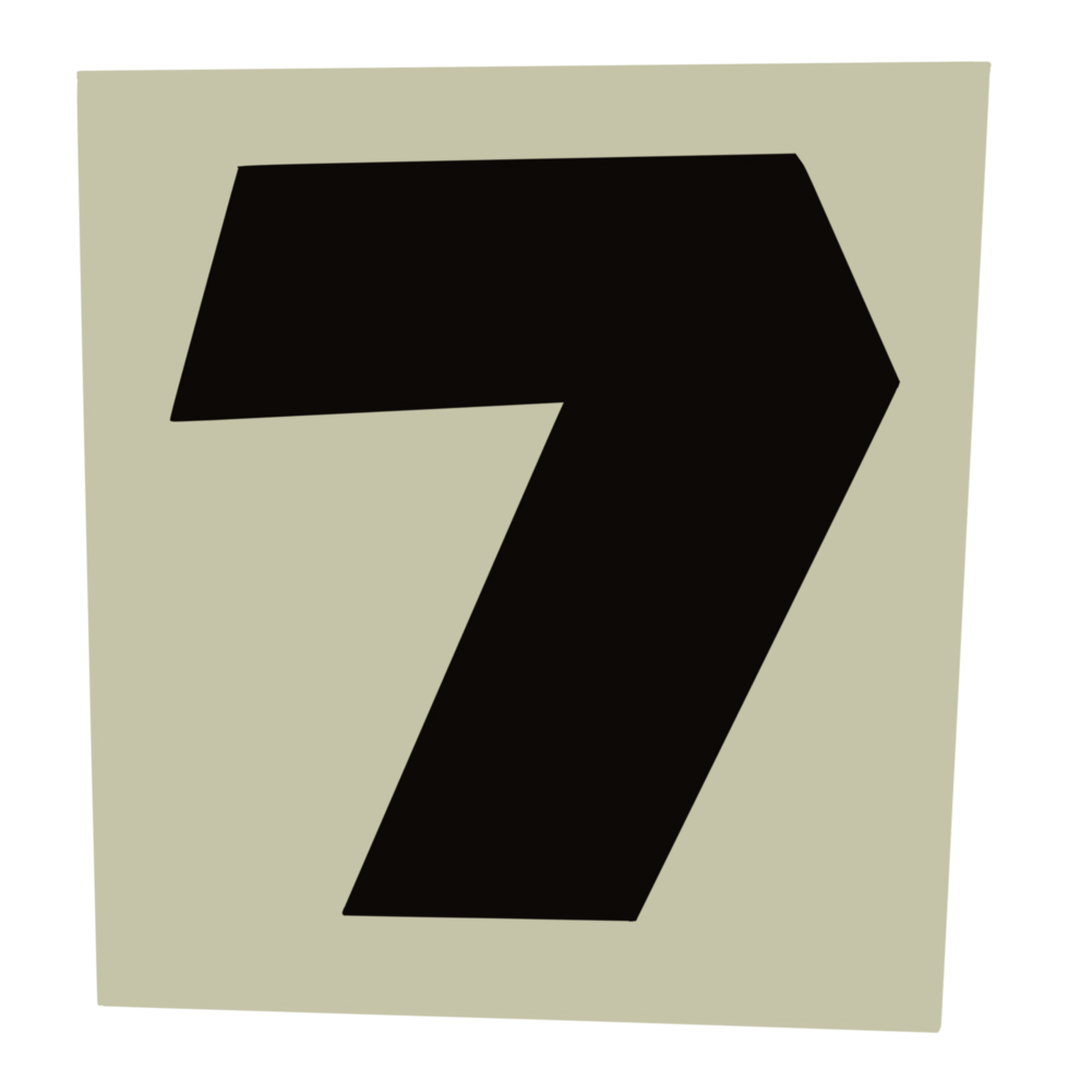 number paper cut typography png