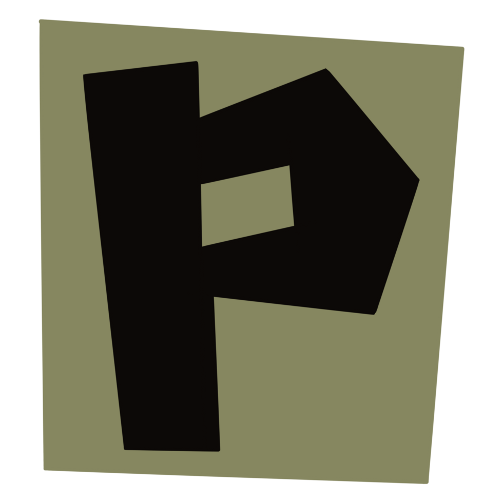 Paper style ransom note letter png