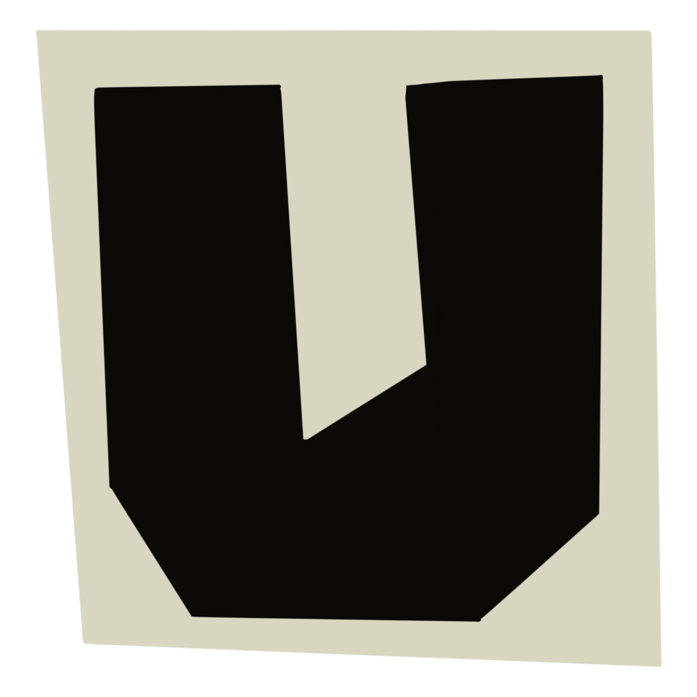 Paper style ransom note letter png