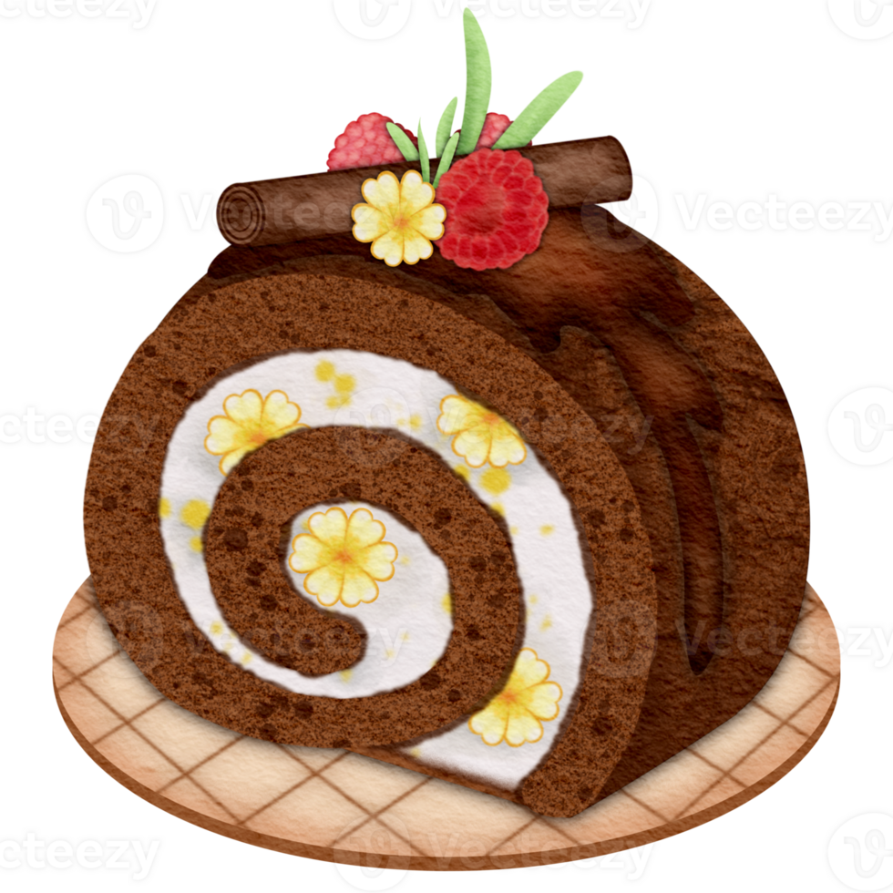 Chocolate Roll Cake png