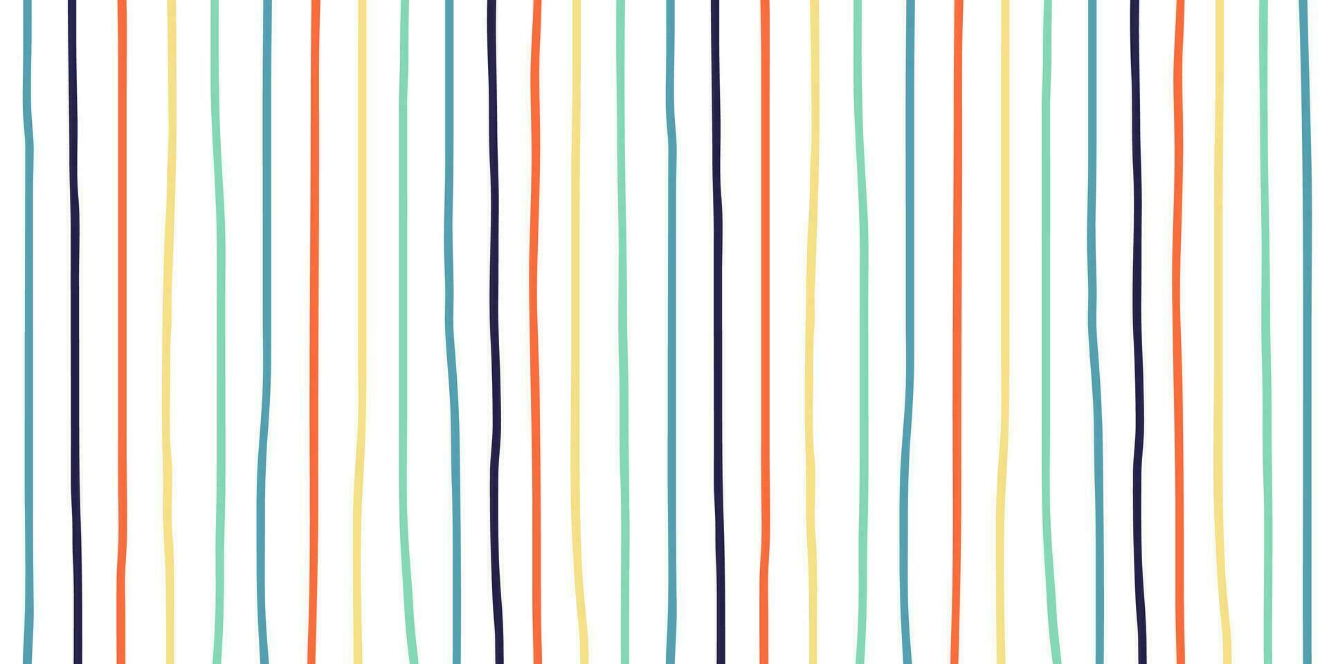 Hand drawn colorful vertical stripes seamless pattern. Creative background for children. Vector illustration