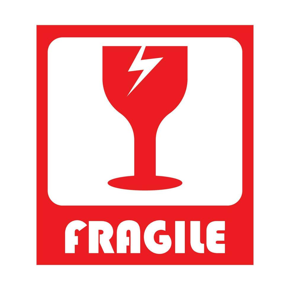 fragile icon logo vector design template