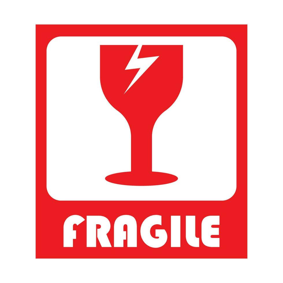 frágil icono logo vector diseño modelo